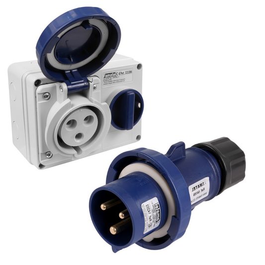 Industrielle Netzsteckdose und Stecker für Shower Pro – IP67 240 V 32 A